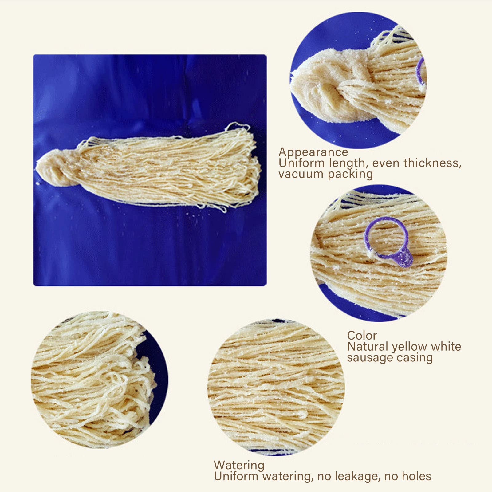 Akozon 90m Capasitas de Oveja Salada de Grado A - Capas de Salchicha de Grado A para Salchichas Caseras, Relleno de Salchichas y Preservación de Alimentos