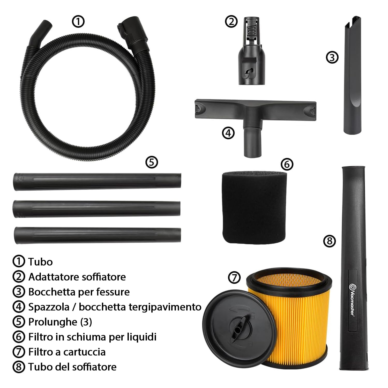 Vacmaster VBVB1223PF Secco e bagnato, Aspirapolvere liquidi e Solidi,1200W 23L,Soffiatore Estraibile,per Casa, Auto e Giardino