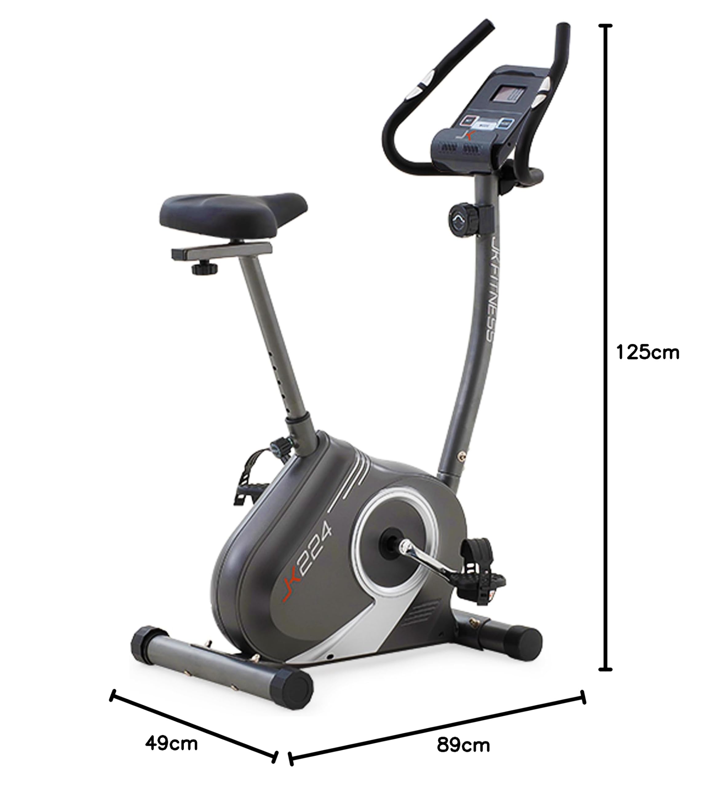 JK FITNESS Cyclette Magnetica JK224 | Bicicletta da Camera Statica con Volano da 7 kg | 8 Livelli di Resistenza | Bike Fitness per Allenamento Cardio | Display LCD con Porta Tablet | Sella Ergonomica