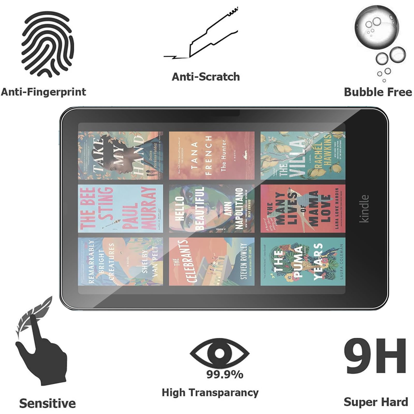 MEMELOKA Vetro Temperato per Kindle Paperwhite 12th Generation 2024/Kindle Colorsoft Signature Edition 2024, 2 Pezzi, Durezza 9H, Antigraffio, HD Pellicola Protettiva