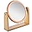 YEAKE Double Sided 10X Magnifying Makeup Mirror with Bamboo Stand,Small Desk Table Mirror with 360 Rotation,Standing Portable Cosmetic Mirror,Good for Shaving,Traveling(Rose Gold,Round)