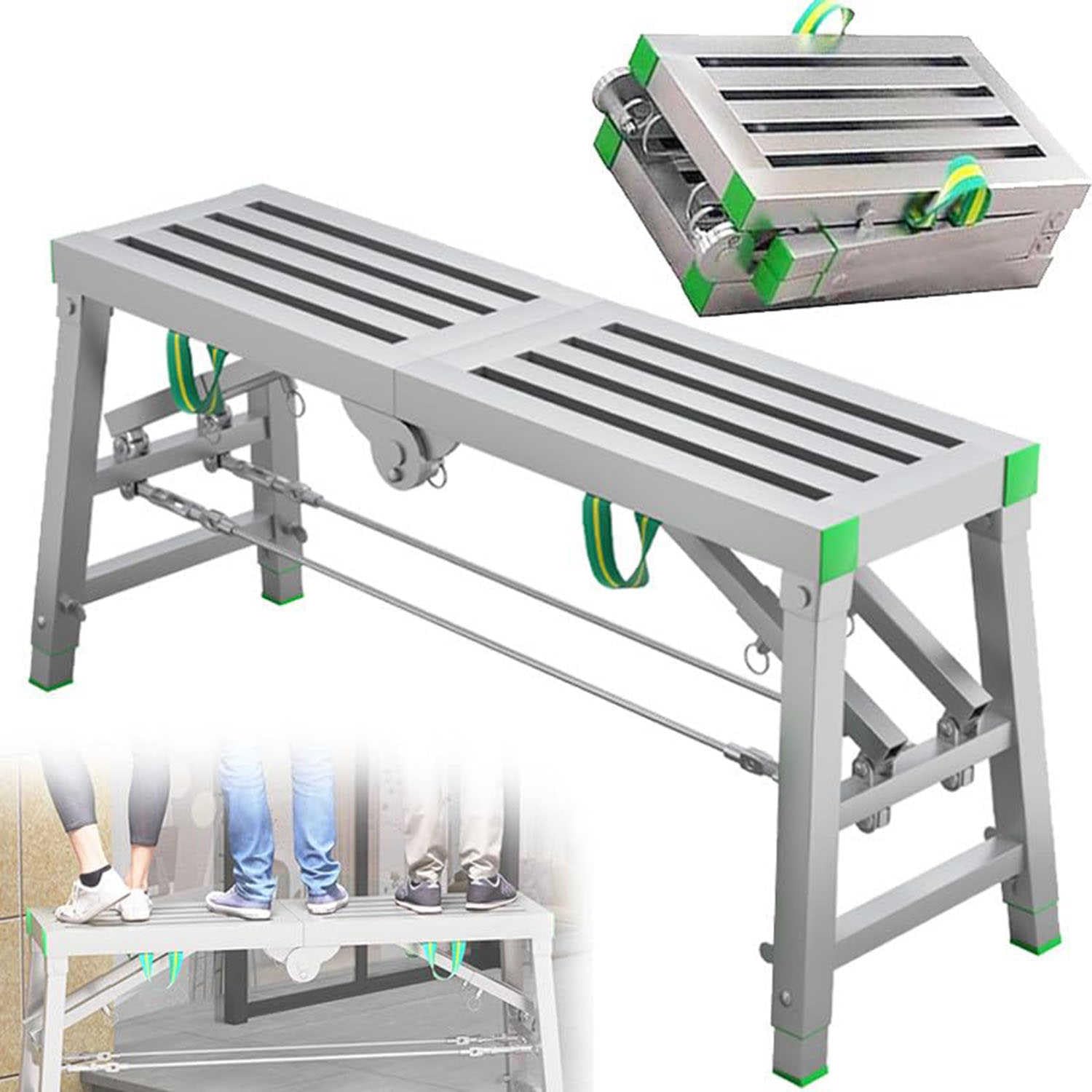 Échafaudage multifonctionnel avec plateforme de travail pliable de 300 kg de capacité