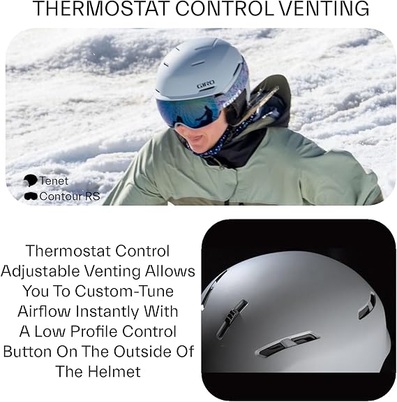 Giro Tenet MIPS Ski Helmet & Snowboard Helmet Size M, Ski Helmet Hybrid Construction, MIPS Protection, Thermostat Control, In Shape 2 Fit, All-Mountain Helmet, Matte Black/Multi (Black, Multi-Colour)