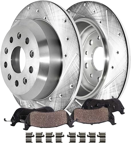 Miniatura 16 de Detroit Axle - Kit de Freno para Chevrolet Tracker Suzuki Vitara 99-04, Pastillas de Freno Delanteras Cerámicas w/Herrajes Traseros Semimetálicos