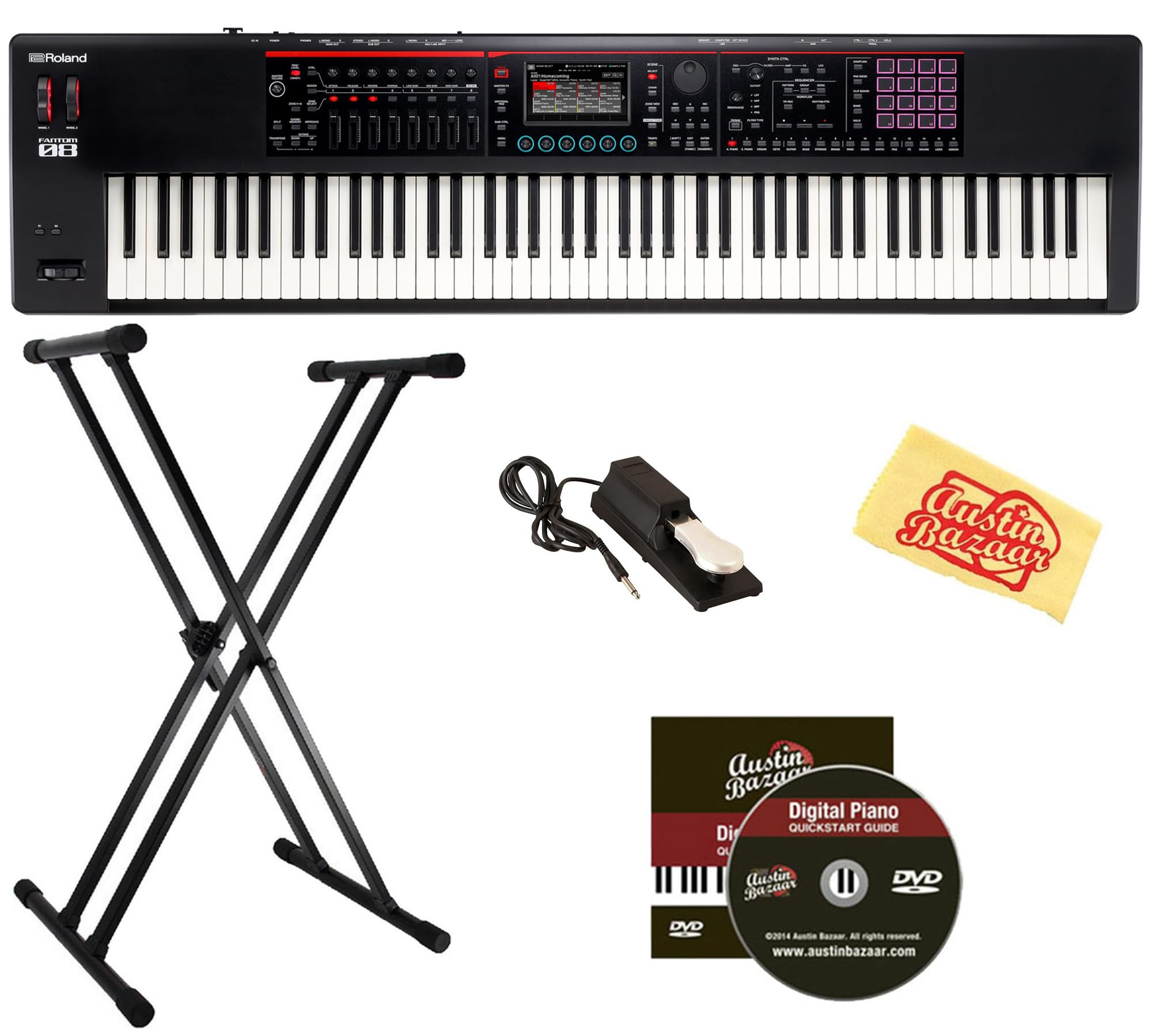 Amazon.com: Roland Fantom-08 Synthesizer Keyboard Bundle with