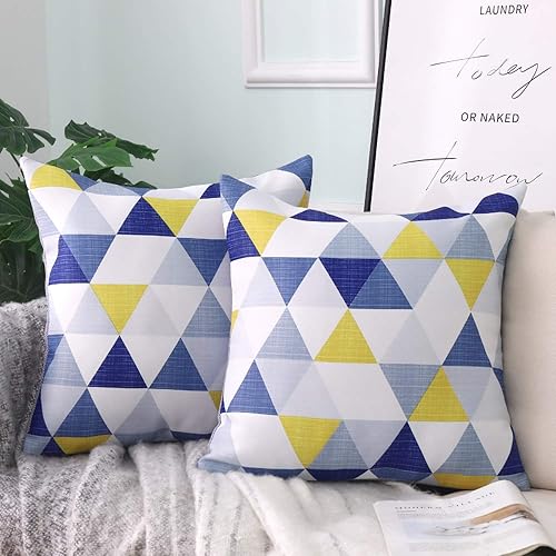 Miniatura 2 de Jral Home - Juego de 2 fundas de almohada, decorativas y coloridas fundas de cojín triangulares suaves para sofá cama, 20 x 20 pulgadas