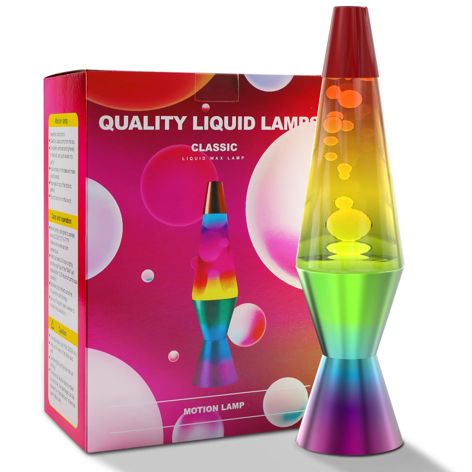 KIKILIVE Luces Arcoíris & Flujo Líquido – Lámpara de 25W 14.5inch para Aliviar el Estrés y Mejorar la Concentración Arte cinético para relajación/oficina/regalo