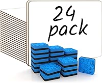 Scribbledo 24-Pack 9x12 Mini Dry Erase Whiteboards Classroom Set - Double-Sided Student Lapboards with 24 Erasers