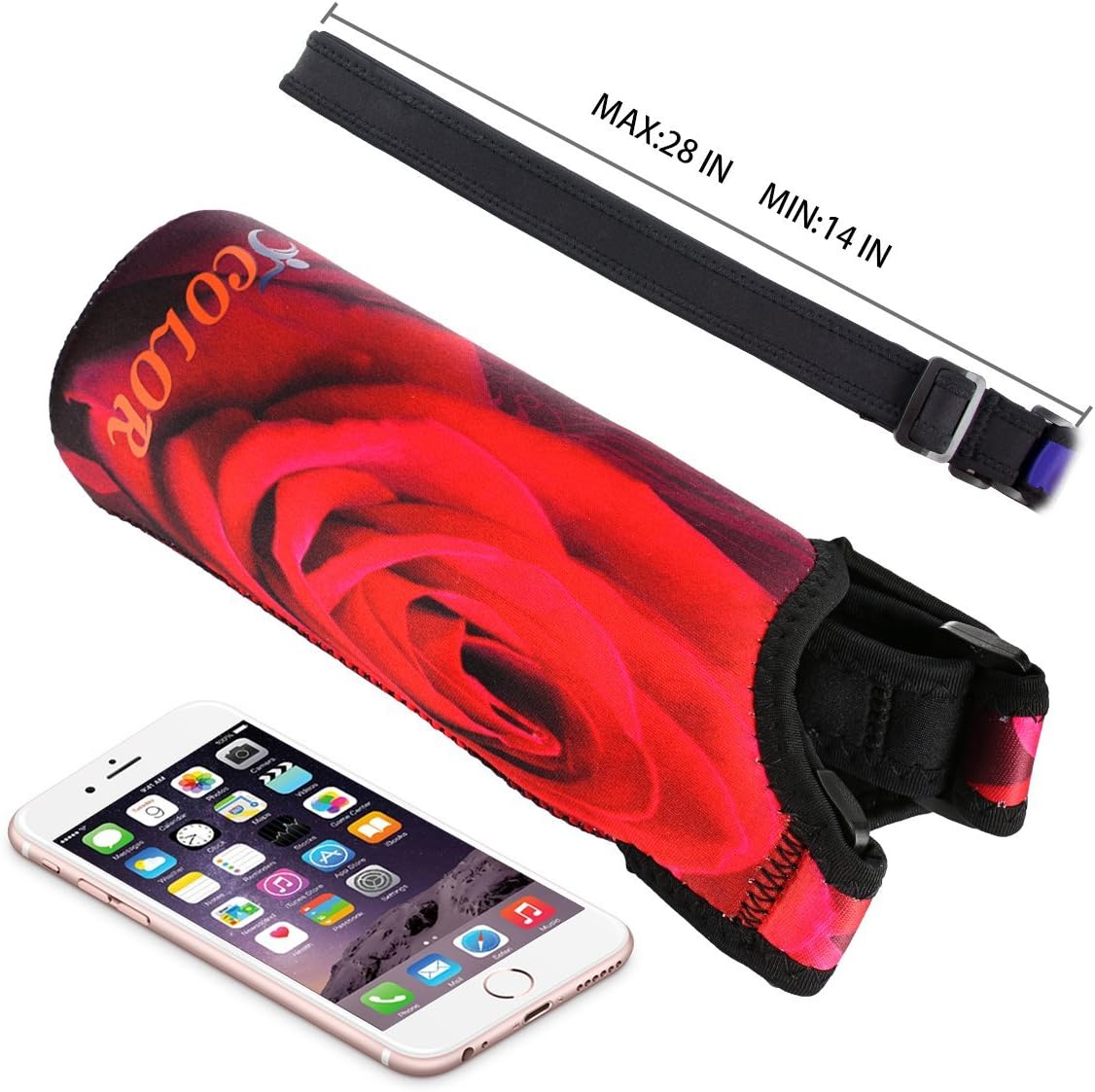 icolor Water Bottle Carrier Holder w/Adjustable Shoulder Strap Sling Insulated Neoprene Sports Bottle Sleeve Bag Hiking Pack,for Stainless Steel & Plastic Bottle Diameter Less Than 3"