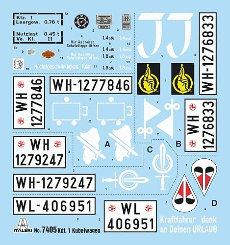 Miniatura 6 de Italeri 19 WW.II Alemán Kubelwagen Type82 Kit de modelo de plástico IT7405, Camo