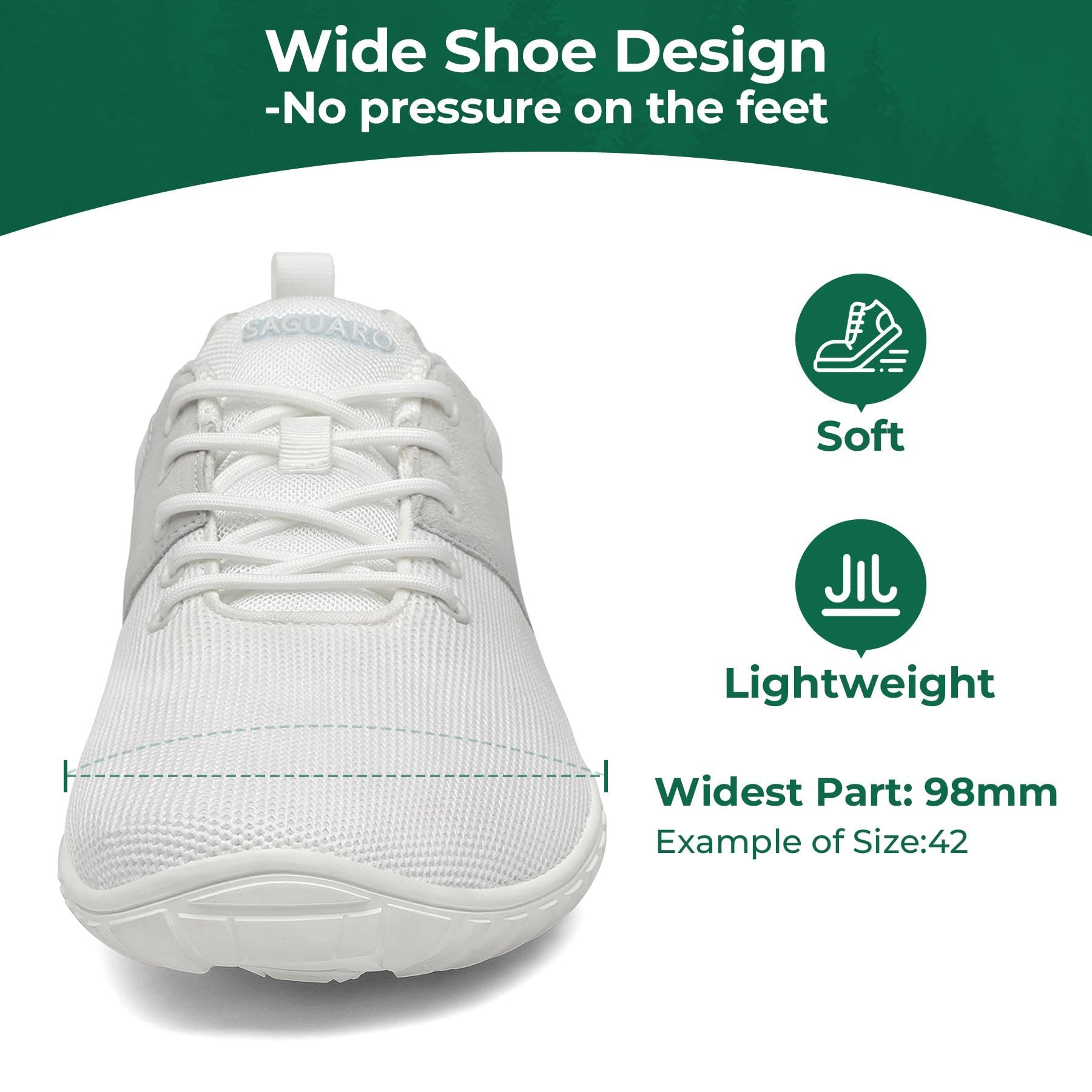 SAGUARO Scarpe Barefoot Minimaliste Uomo Donna Leggere Scarpe a Piedi Nudi con Zero Drop Soles e Wide Tox Box Gr.36-48