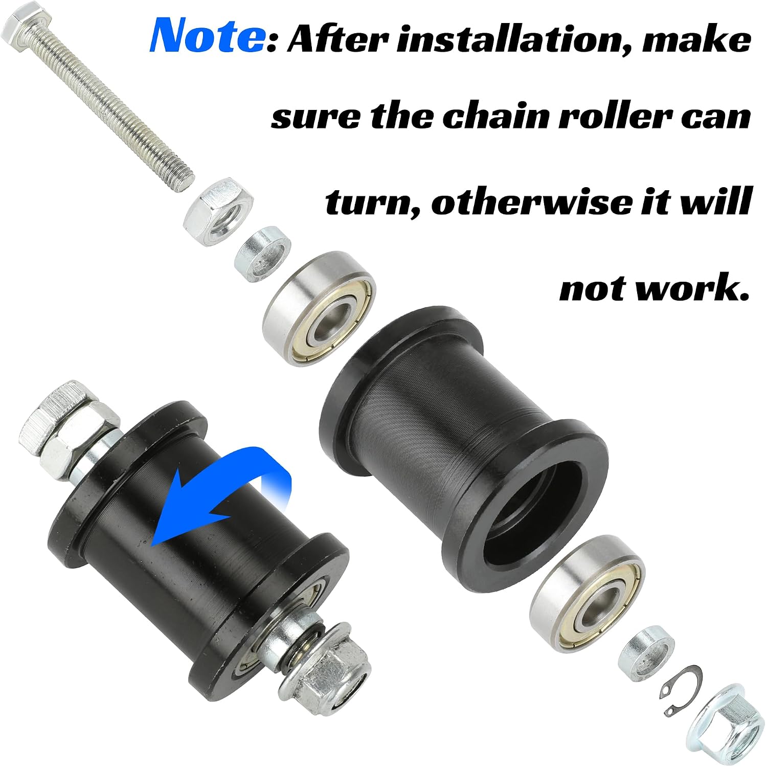 YOXUFA 8mm Mini Bike Chain Tensioner with 1-3/4" Roller for Coleman CT100U CC100X Baja Doodlebug DB30 Motovox Mbx10 Mbx11 Predator 79cc 97cc 98cc 100cc 2.5 3.0hp Powersport Mini Bike Parts