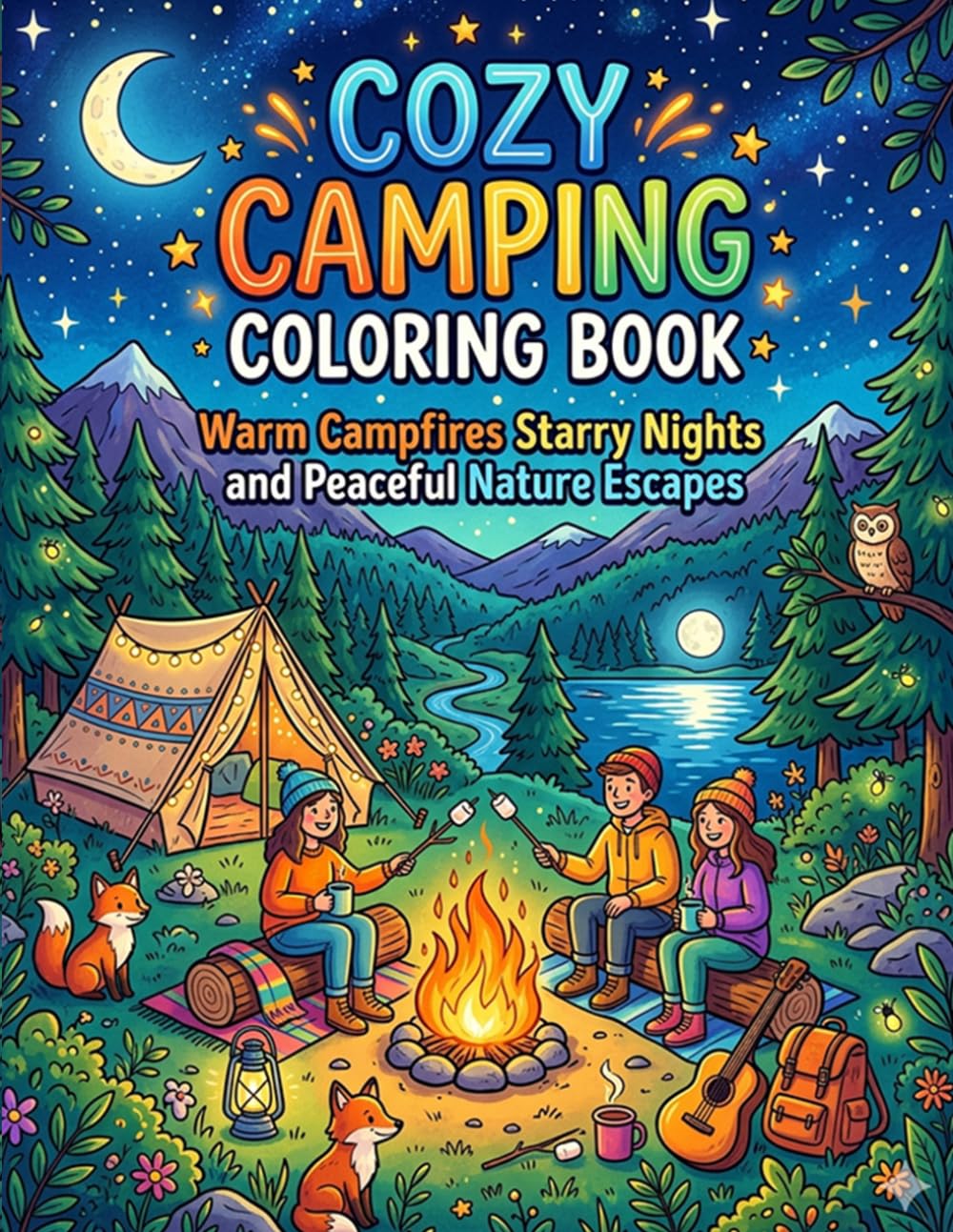 Cozy Camping Coloring Book: Warm Campfires Starry Nights and Peaceful Nature Escapes: Relaxing Outdoor Adventures with Cozy Campsites Peaceful Forest Scenes and Beautiful Nature Moments