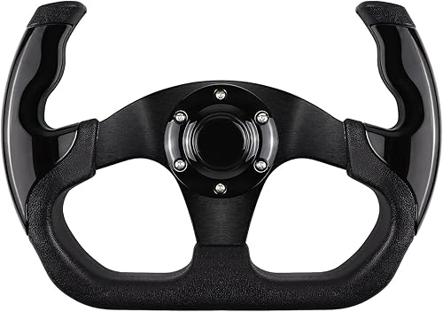 Volante universal de carreras, 6 pernos antideslizante de cuero y aluminio para juegos con botón de bocina para carreras, conducción de simulación