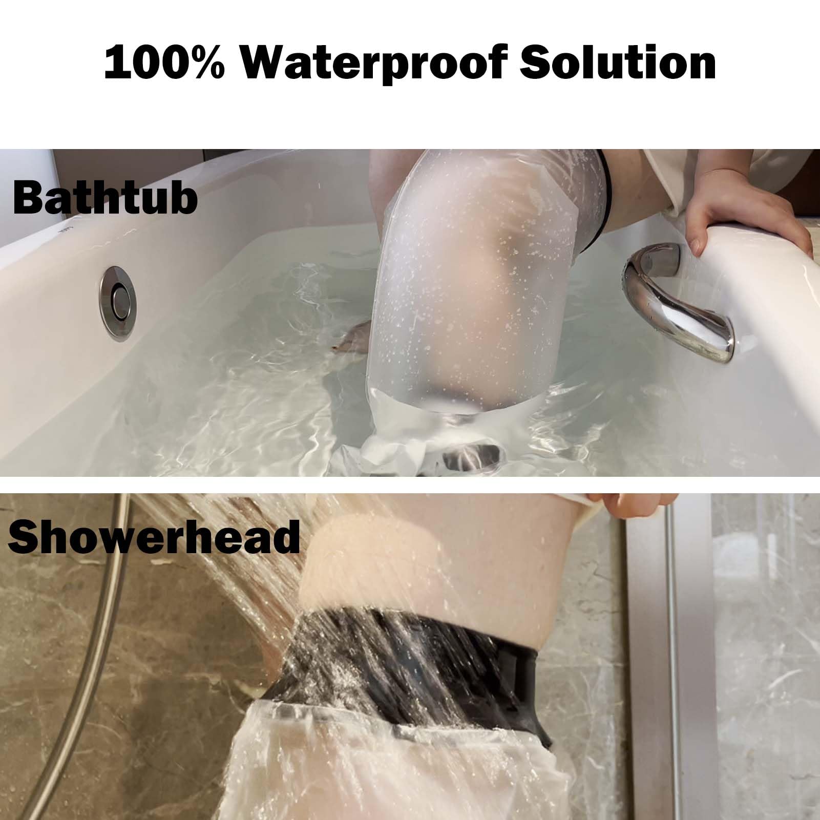 CIVJET Cast Covers for Shower Leg, Waterproof Cast Cover for Showering, Cast Protector for Shower Leg Adult, Shower Boots for Foot after Surgery, Full Leg, Thigh (Diameter - 7.9