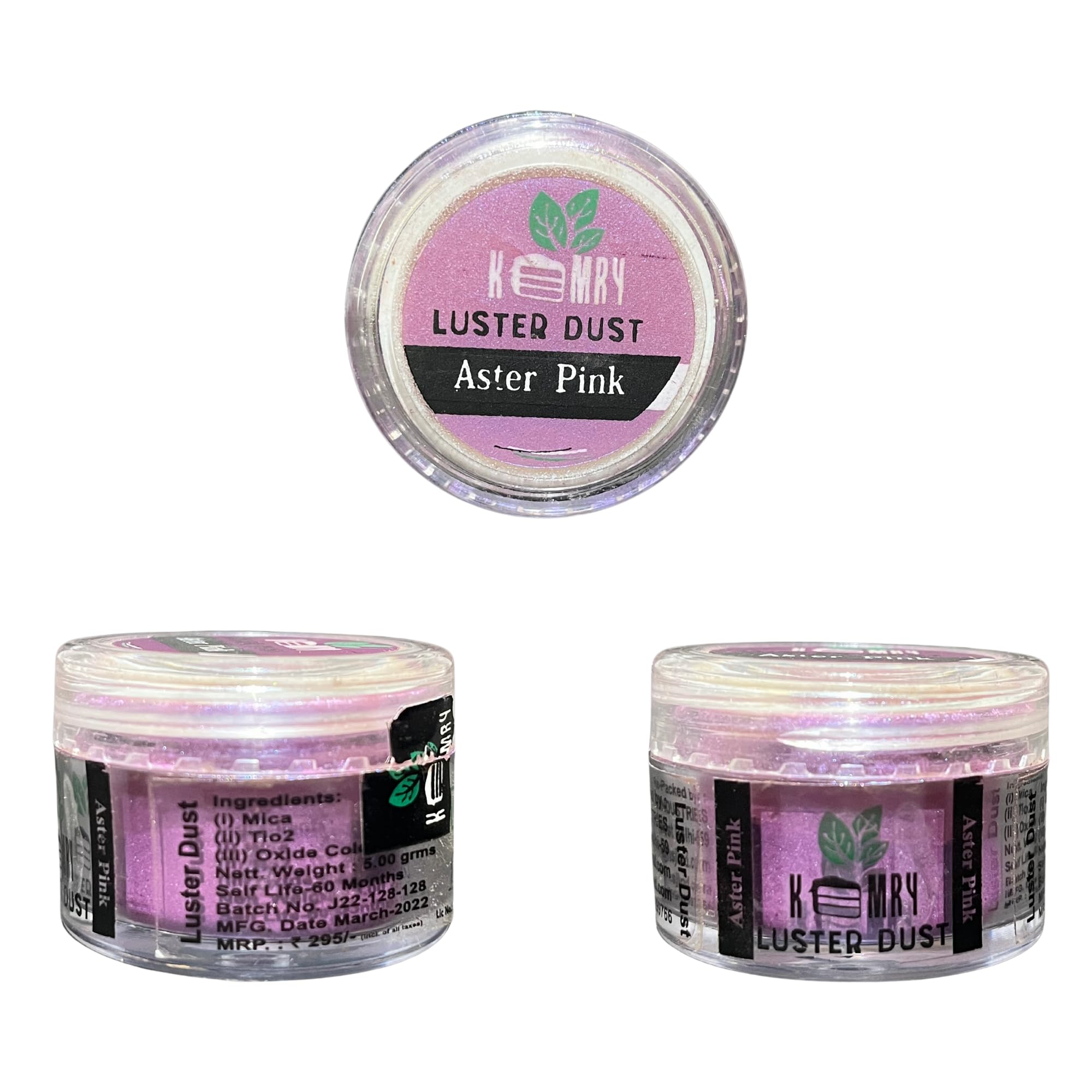 Kemry 100% Pure Luster Dust (Aster Pink) | 5gm | Design Your Cakes, Cupcakes & Confectionery by Kemry Luster Dust | Pearl Dust for bakery |