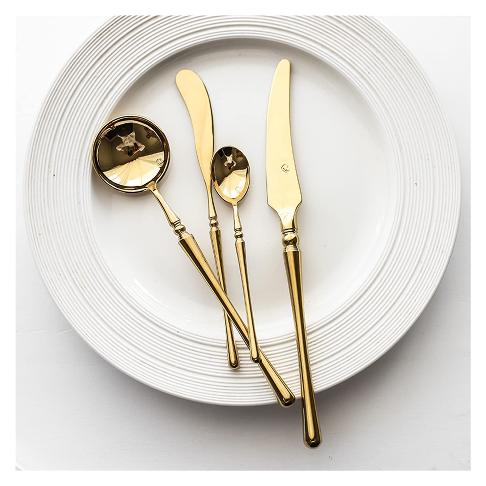 Ensemble de Couverts de fête en Acier Inoxydable doré, Couverts de Table polis Miroir, Couteau et Fourchette, Outils de Cuisine, Ensemble de Couverts de Cuisine Exceptionnel