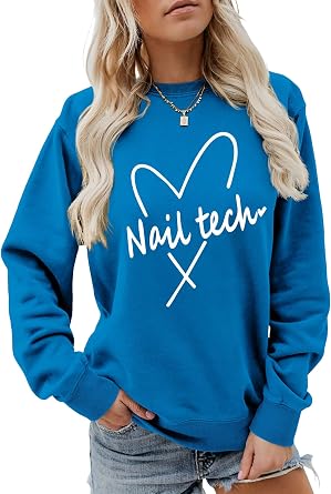 YourTees Womens Fashion Sweatshirt Nail Tech Lovers