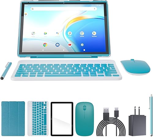 Tableta 2 en 1 Android 12 Tablets con teclado 10 pulgadas Tabletas, incluye ratón Stylus Case Película templada, 6000mAh Tablet 4GB+32GB ROM 1TB