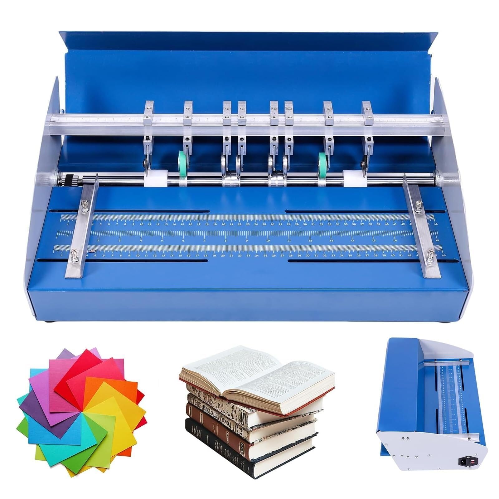 Eoweiot Electric Creasing Machine with Scale Ruler, 460mm Folding Paper Creasing Perforating Maker,for Cards Invitations Tickets