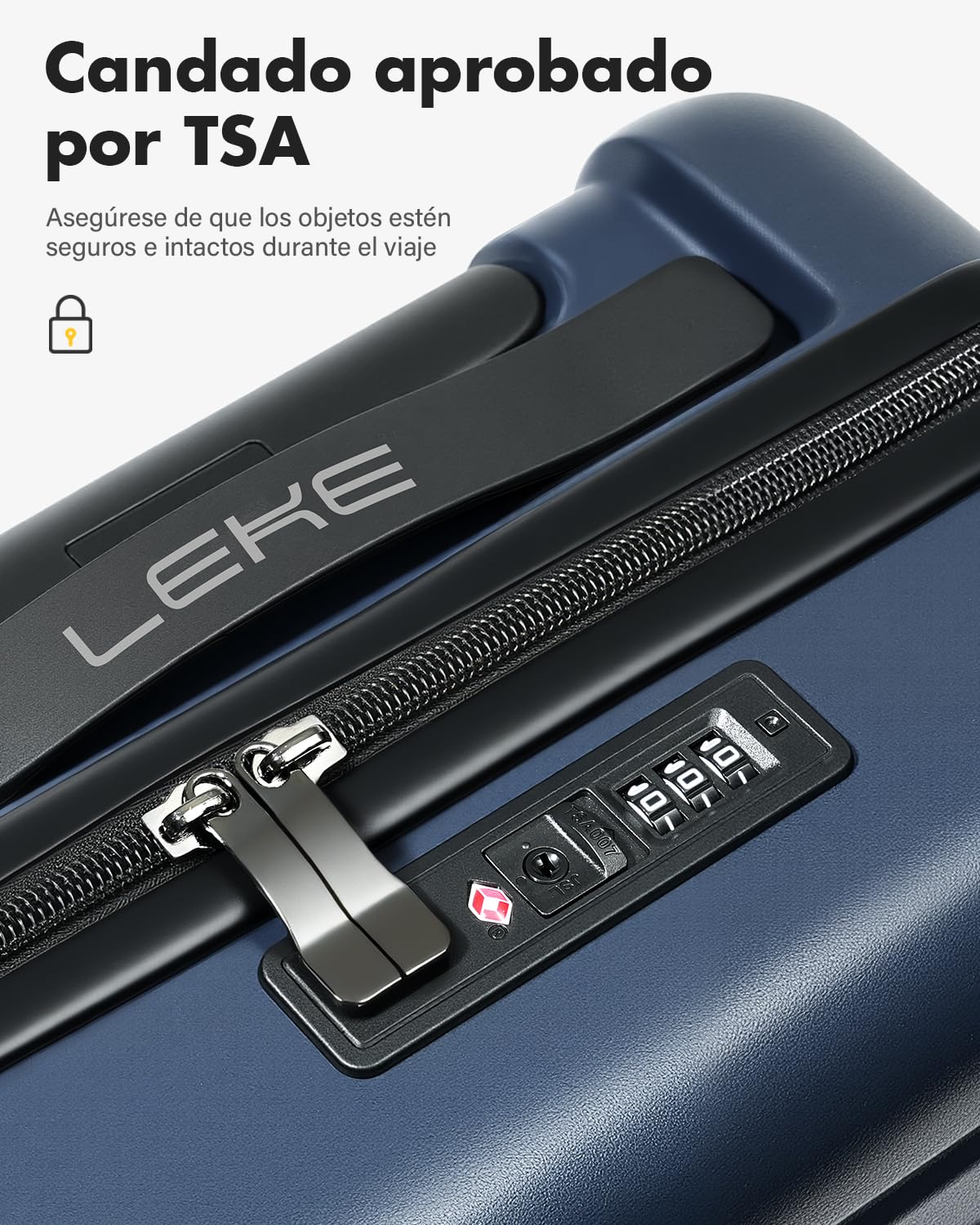 Lekesky Maleta de Viaje Cabina 55x35x25cm, Rígida Trolley Equipaje de Mano Cabina con Cerradura TSA y 4 Ruedas, Carcasa Rígida de ABS Ligera, 38L, Azul