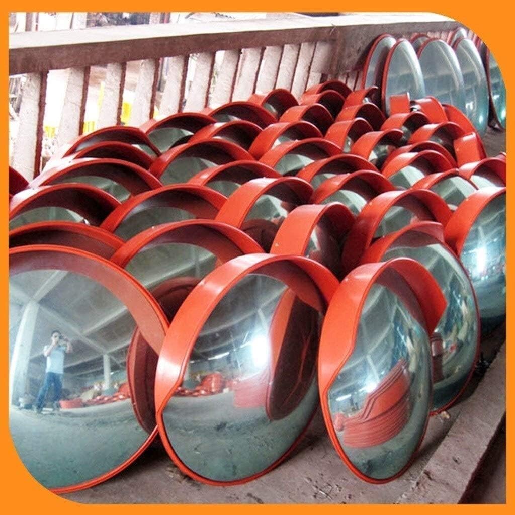 Safety Mirror Convex Mirror Wide Angle Mirror Community Traffic Mirror, Red Plastic Wide-Angle Lens Parking Lot Factory Safety Convex Mirror Basement Blind Spot Mirror 30-120Cm Safety Mirror (45Cm)