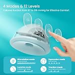 Paruu P20 Electric Breast Pump Hands Free, 4 Modes & 12 Levels Suction with 19/21/24mm Double-Sealed Flange/Insert, Wearable & Portable, Visual Design of Time and Milk Volume (Neutral Muted Green)