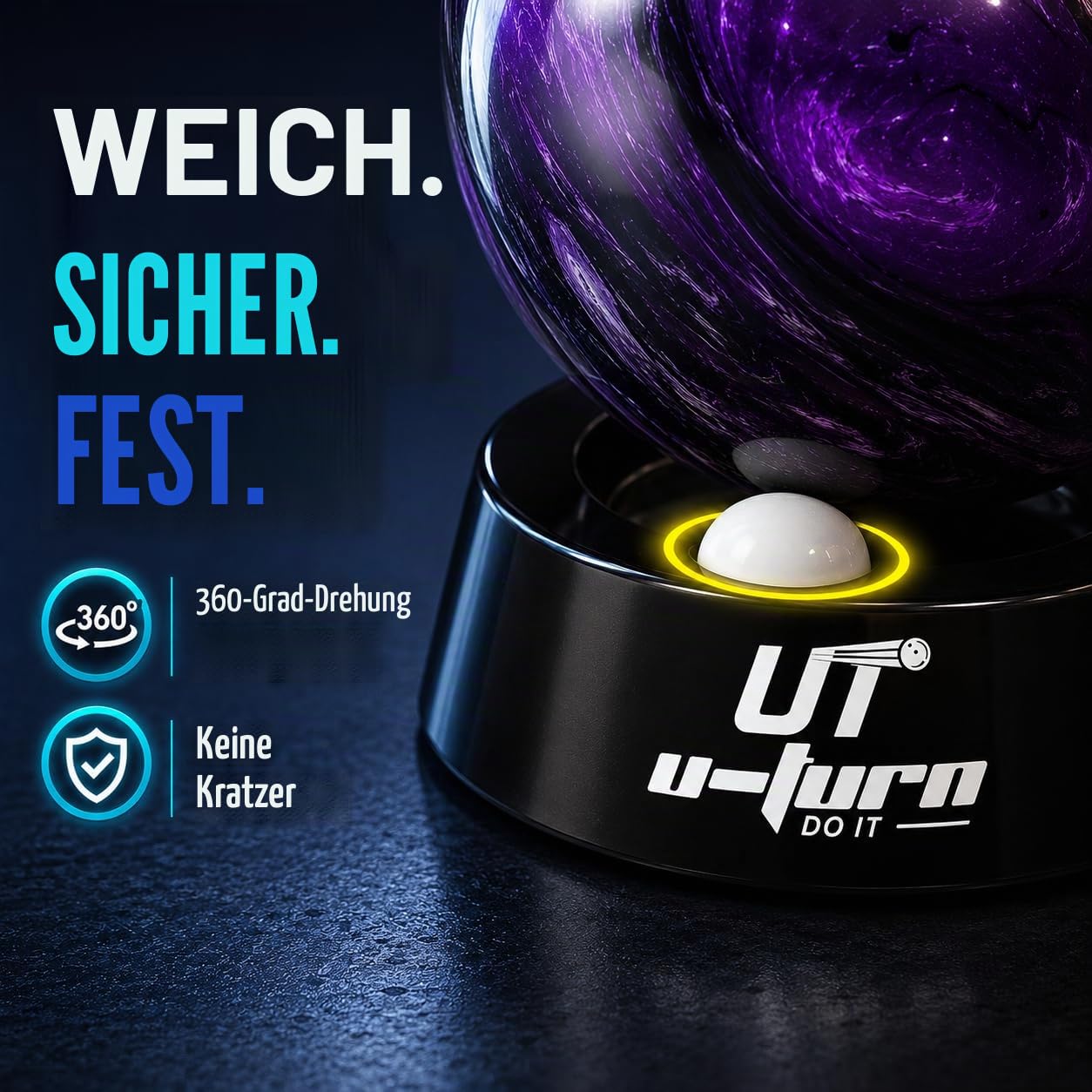 Generisch Base GIRATORIA Bolos, Accesorios de Bowling, Bolas, Mantenimiento, Limpieza, Pulido, Lijado, Bowling Ball Spinner, Soporte, Copa, Exhibición. * U-Turn Sport | Manuell rotierende Basis für professionelles Polieren, Schleifen und Reinigen. Kompati