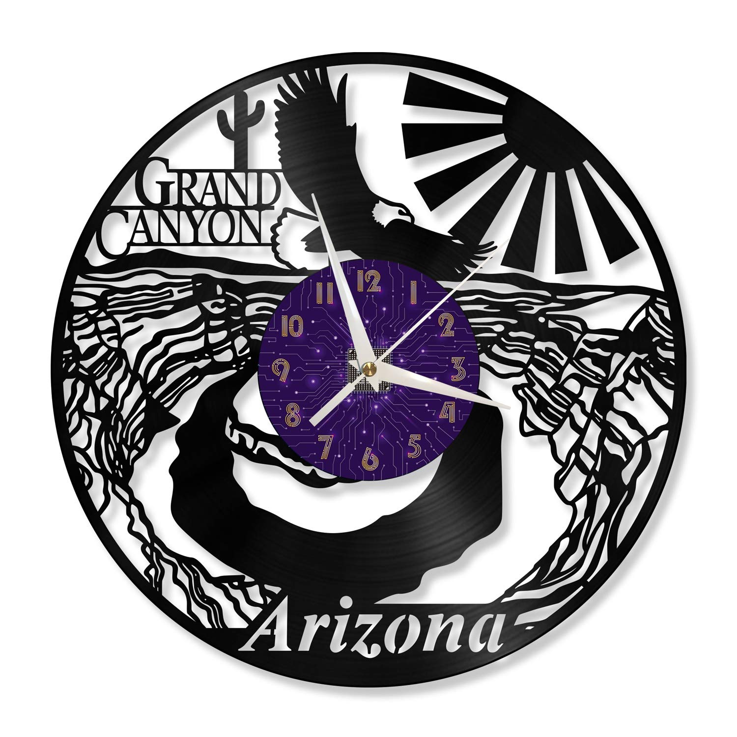 Disque Vinyle Horloge Murale Arizona Décoration Cuisine et Salon