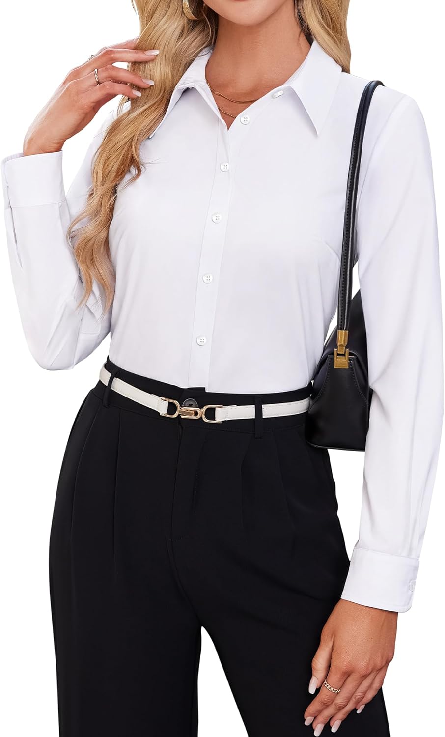 Button Down Shirts for Women Collared Dress Shirts for Work Business Casual Dress Shirts for Women - Image 2