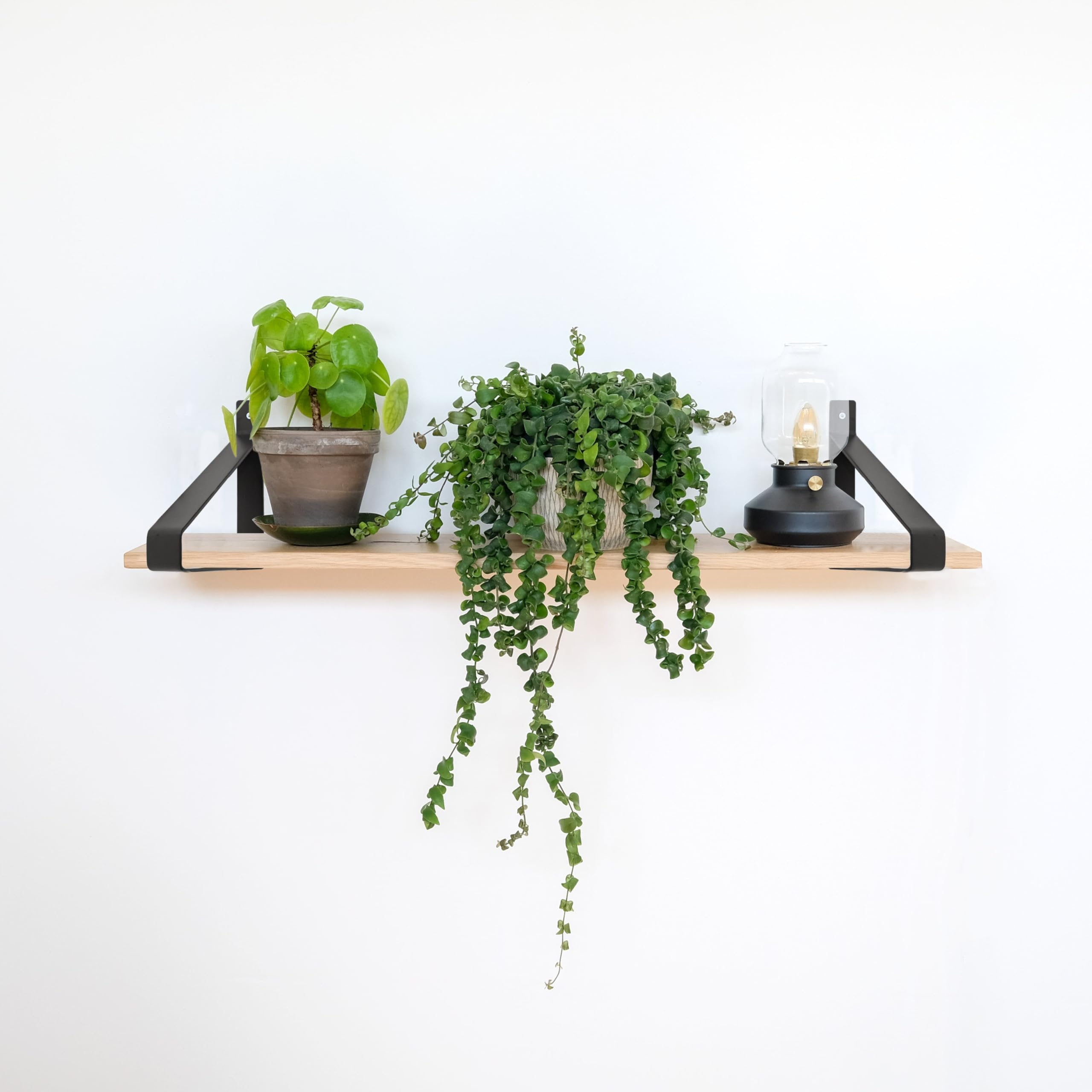 2 x Natural Goods Berlin | Wsporniki regału, półki regałowe, regał ścienny | model Berlin środek | wiele kolorów (250 mm, czarny)