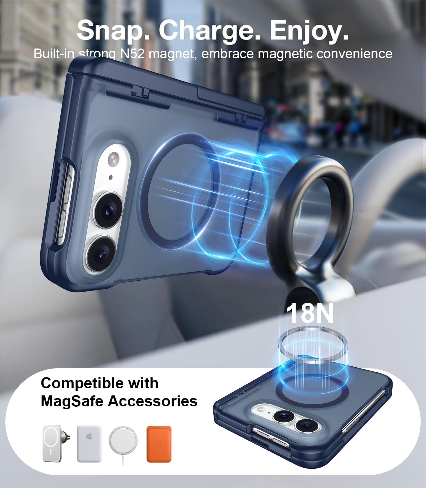 Custodia magnetica per telefono ultra pieghevole con supporto