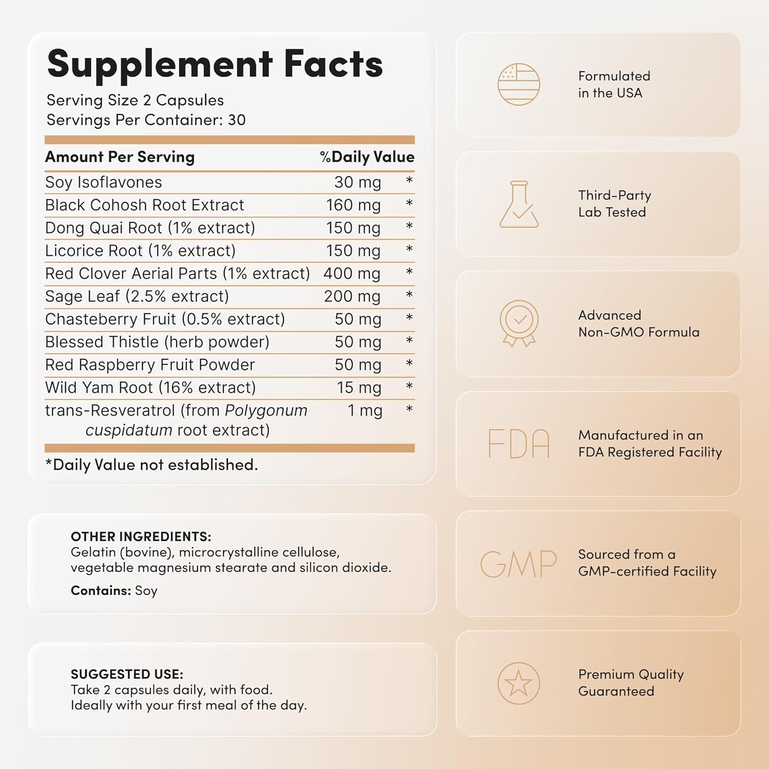 Havera – Hormone Harmony for Women, Menopause Relief & Perimenopause Supplement, Black Cohosh, Vitex Chasteberry, Red Clover, Dong Quai, Phytoestrogens, Hot Flash Support – 60 Capsules - Image 4