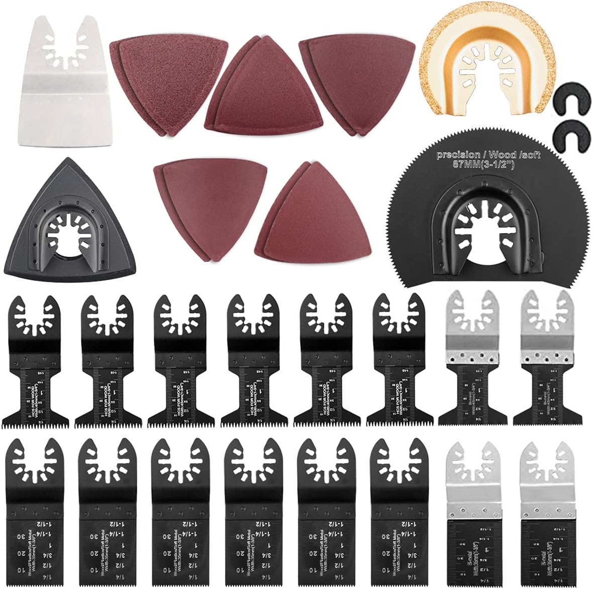 Grеаtеѕt Prоduсt 72 Pcs Assorted Oscillating Saw Blades,Premium Multitool Blades Kit for Quick Release Wood Metal Plastic Saw Blades Fit Dewalt Milwaukee Fein Makita Bosch Rigid Rayobi Craftman