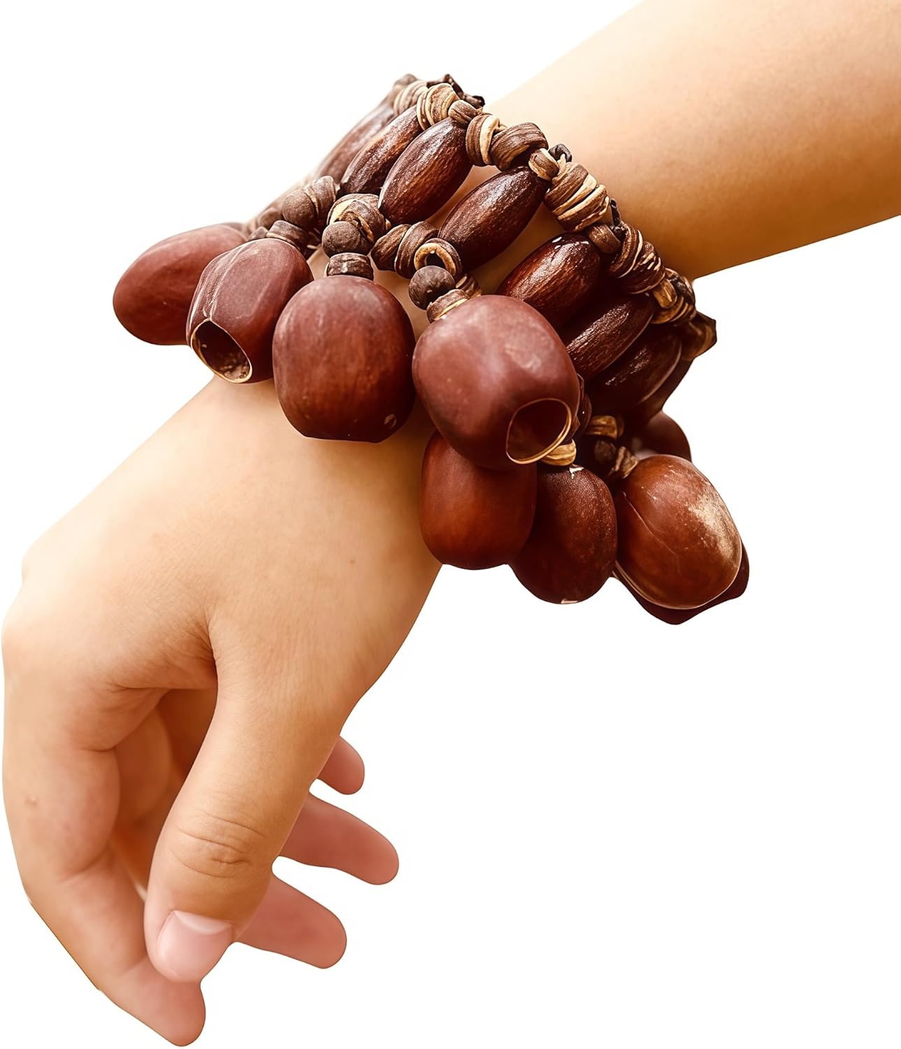 Fay Bless Seed Shell Dance Bracelets, Nut Band Wrist Shaker Bells for Dance, Yoga, Meditation, ASMR and Sound Therapy (Kem)