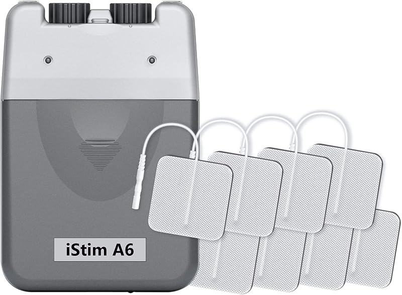 iStim A6 Analog Rechargeable Dual Channel TENS Unit/TENS Device/TENS Machine - for Pain Relief/Pain Control and Management - 3 Modes and Easy to Use (Including Electrode Pads)