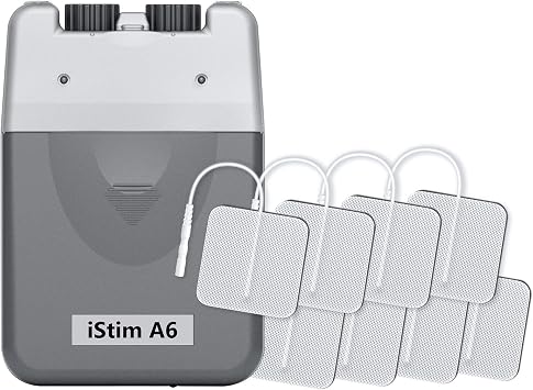 iStim A6 Analog Rechargeable Dual Channel TENS Unit/TENS Device/TENS Machine - for Pain Relief/Pain Control and Management - 3 Modes and Easy to Use Including Electrode Pads