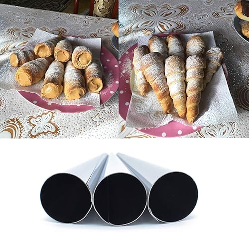 Miniatura 5 de 10Pcs Croissant Molds Cream Horns Pastry Roll Moulds Stainless Steel, DIY Spiral Baking Tools by NUOMI
