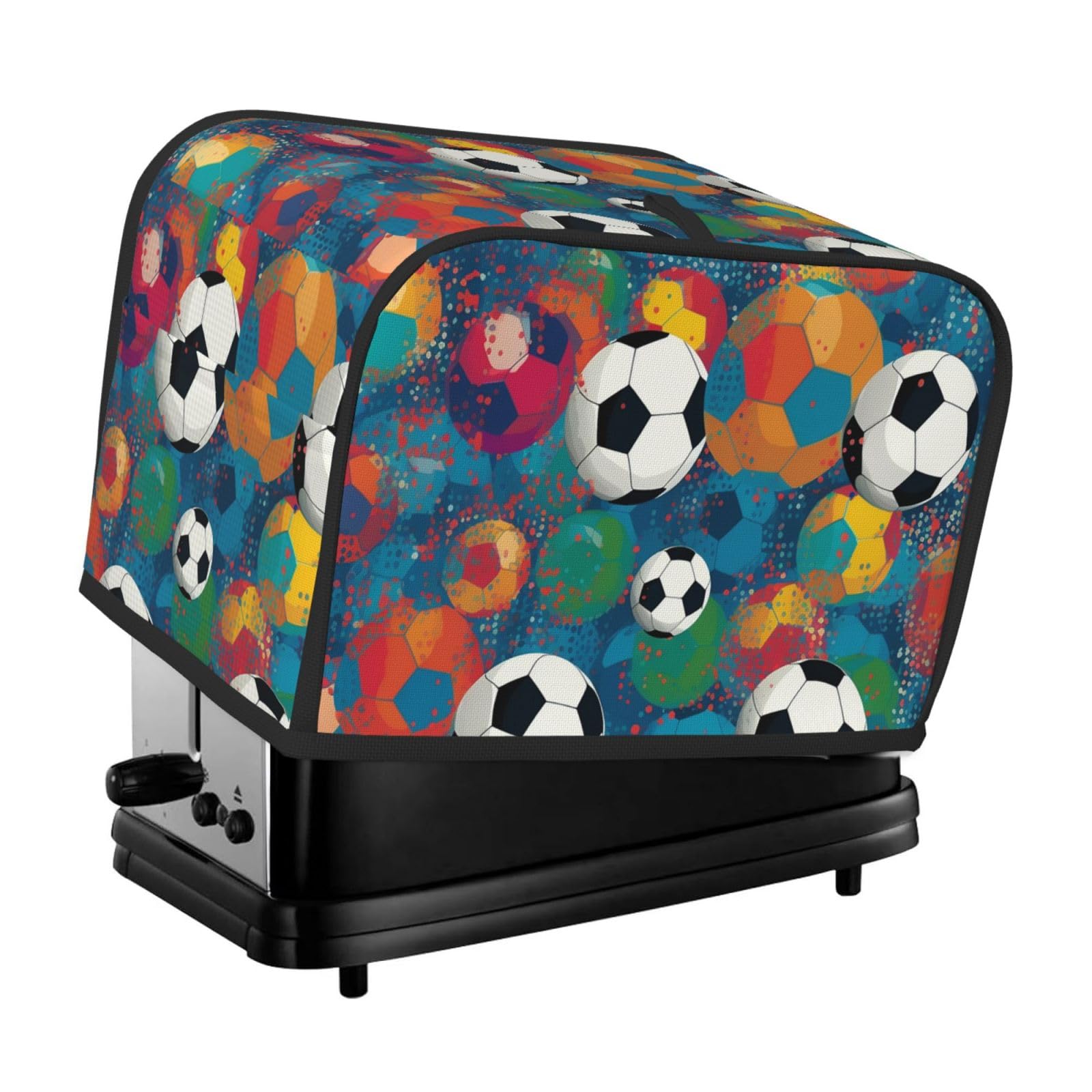Toaster Covers 2 Slice Colorful Football Bread Machine Cover Quilted Toaster Dustproof Cover Washable Appliance Cover Bread Maker Protective For Kitchen Small Appliance
