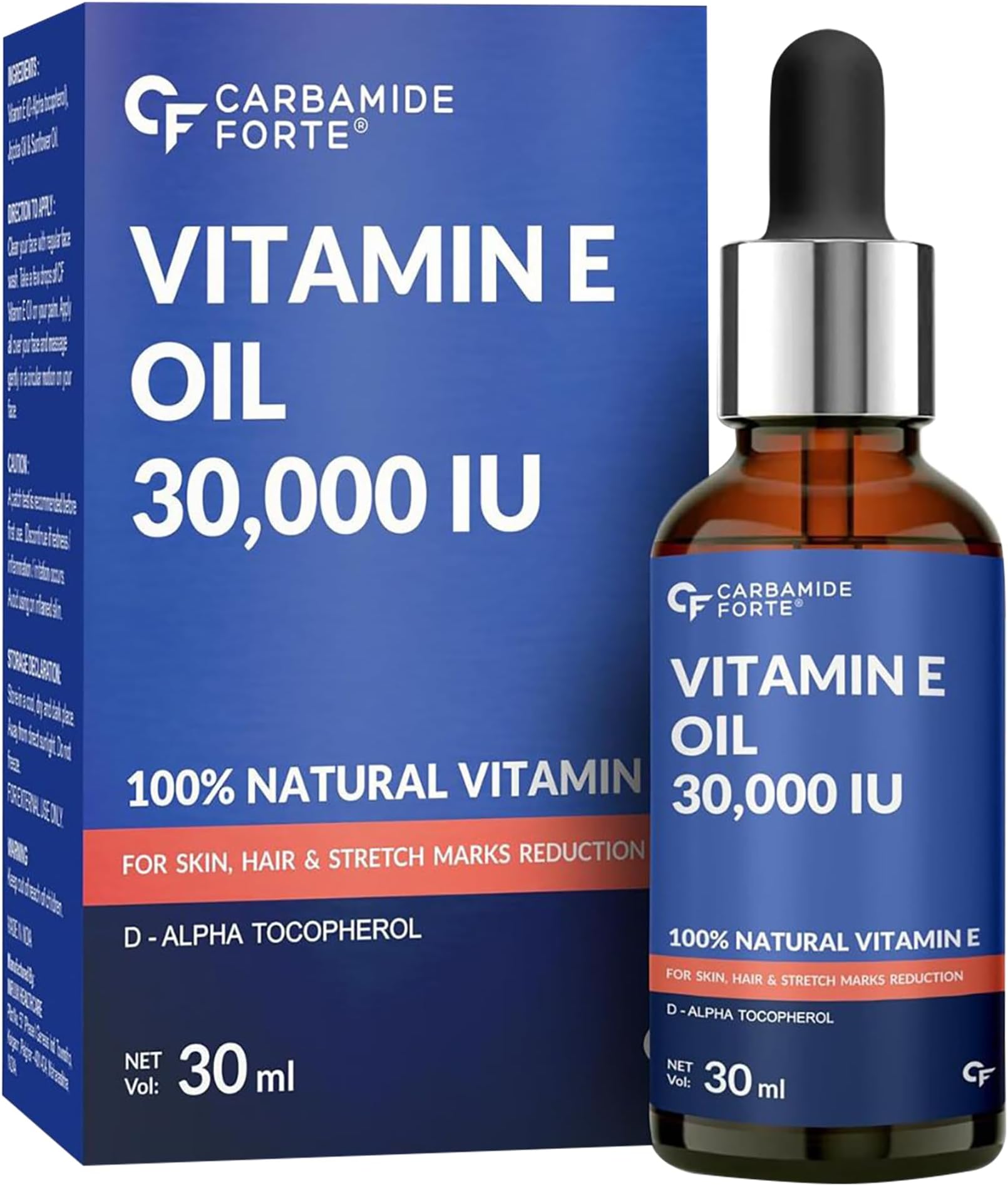 Carbamide Forte Vitamin E Oil For Face, Hair & skin | Vitamin E Oil | 30000 IU | 30ml