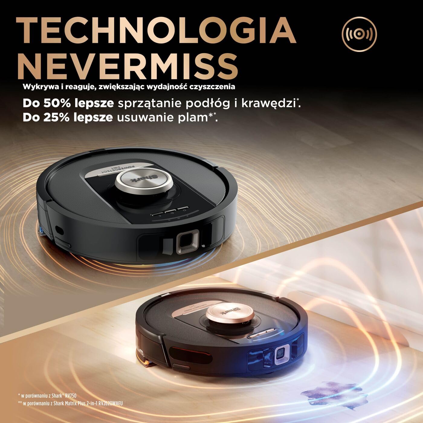 Shark PowerDetect Robot odkurzająco-mopujący 2 w 1, automatyczne opróżnianie, napełnianie i czyszczenie NeverTouch Pro (60 dni), 3D i LiDAR, NeverStuck, WiFi/aplikacja, czarny, RV2800ZEEU