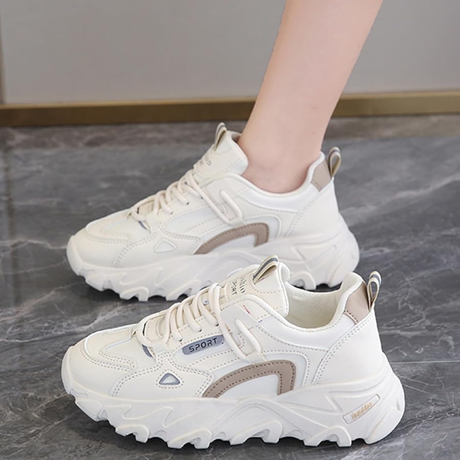 Amazon.co.jp: KZSXX Sneakers, Beige, High-Cut Sneakers, Women's