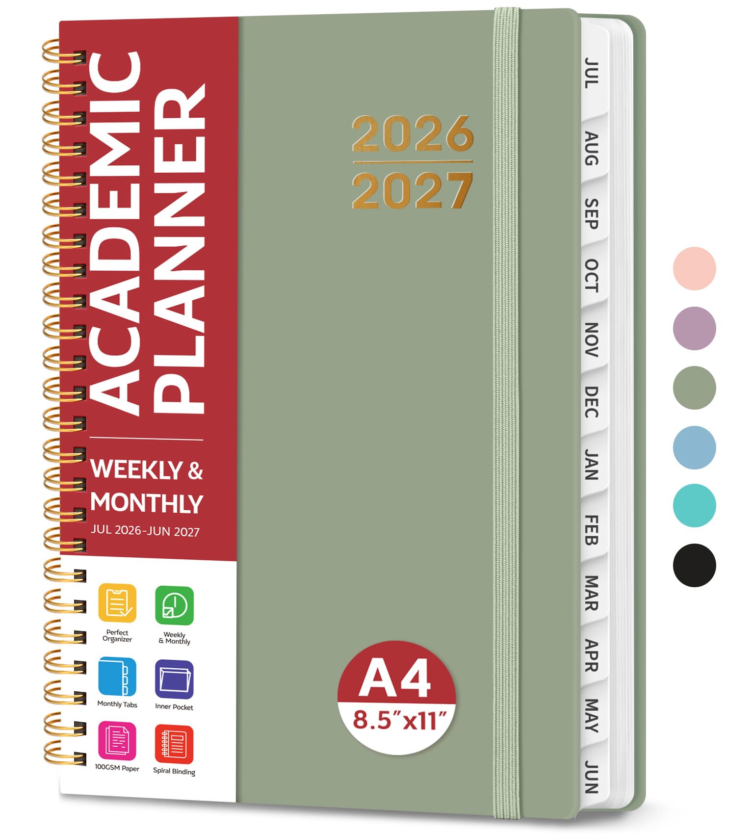 Taja Planner 2026-2027, Jul 2026-Jun 2027 Monthly & Weekly Calendar Book