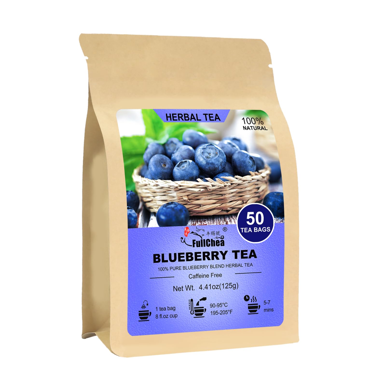 【Herb Garden】BLUEBERRY 100% 5本セット Amazon.com : FullChea - Blueberry Tea Bags, 50 Teabags - Premium