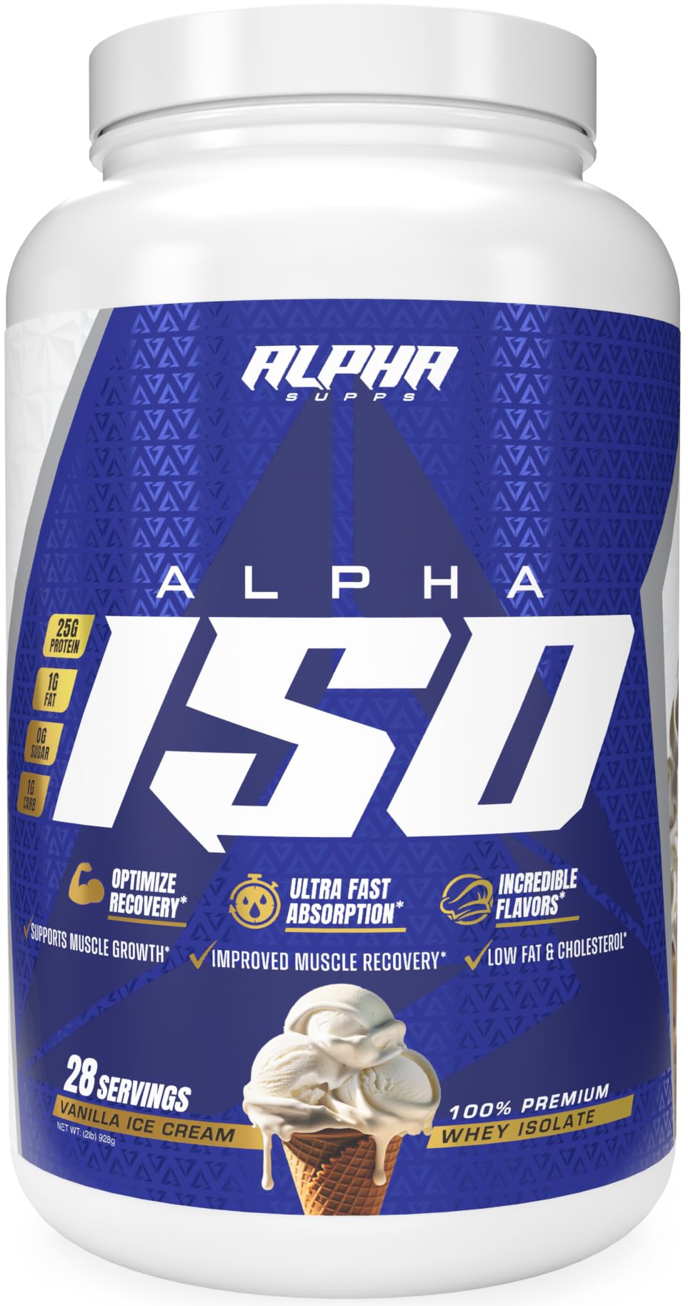 Alpha Supps ISO, Low Carb 100% Whey Protein Isolate Powder, 25 Grams Per Serving, Helps Support Muscle Growth, Low Sugar and Gluten Free (Vanilla Ice Cream, 2 lb) — Amazon image 11