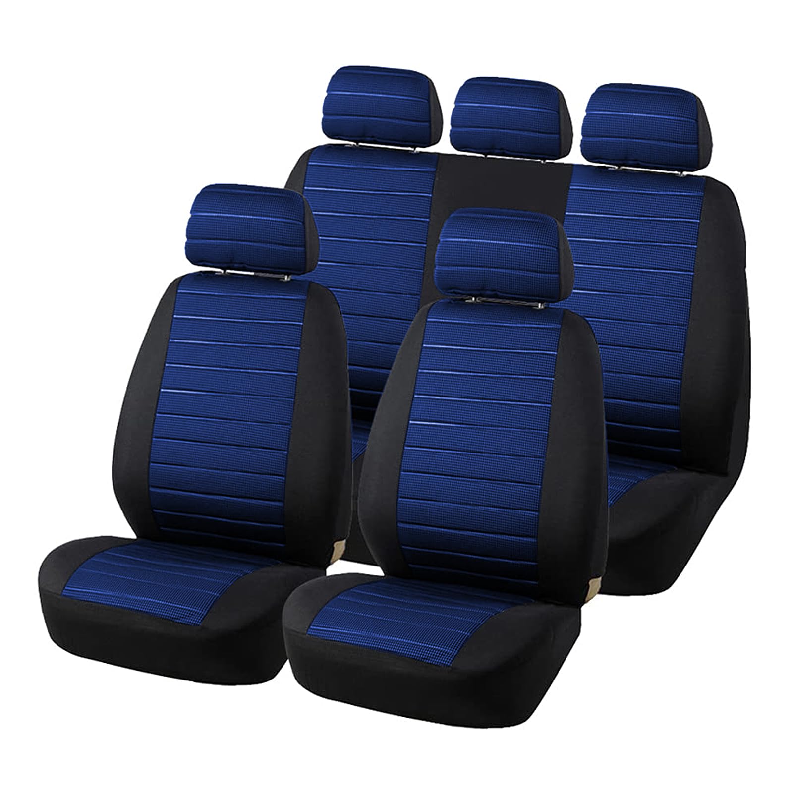 TOYOUN Universal Car Seat Covers Full Set Cloth Auto Seat Covers Set for Most Sedans, Vans, SUVs, Trucks, Car Seat Protector Front and Rear Back Seat Covers kit, Blue