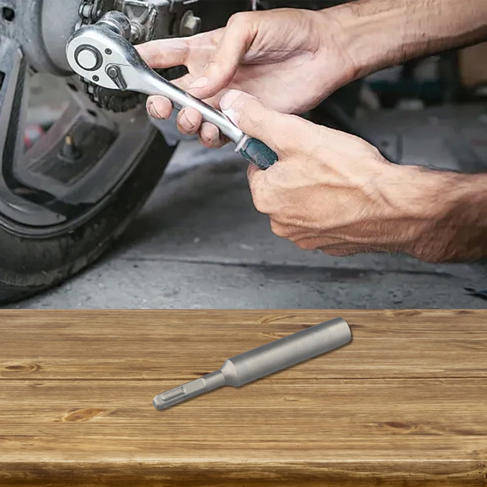 Para SDS-Plus Compatible Ground Rod Driver Tool para Rotary y Eléctrico Para Martillos Se adapta a M8 M10 M13 M15 M20 Varillas Forjadas Cromo Vanadio ()