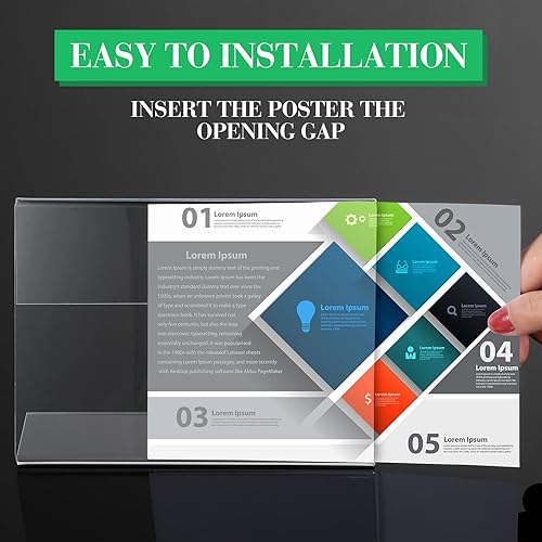 Miniatura 5 de 12 soportes de exhibición de letreros acrílicos de 7 x 5 pulgadas, soporte de papel acrílico horizontal, marcos de exhibición de plástico