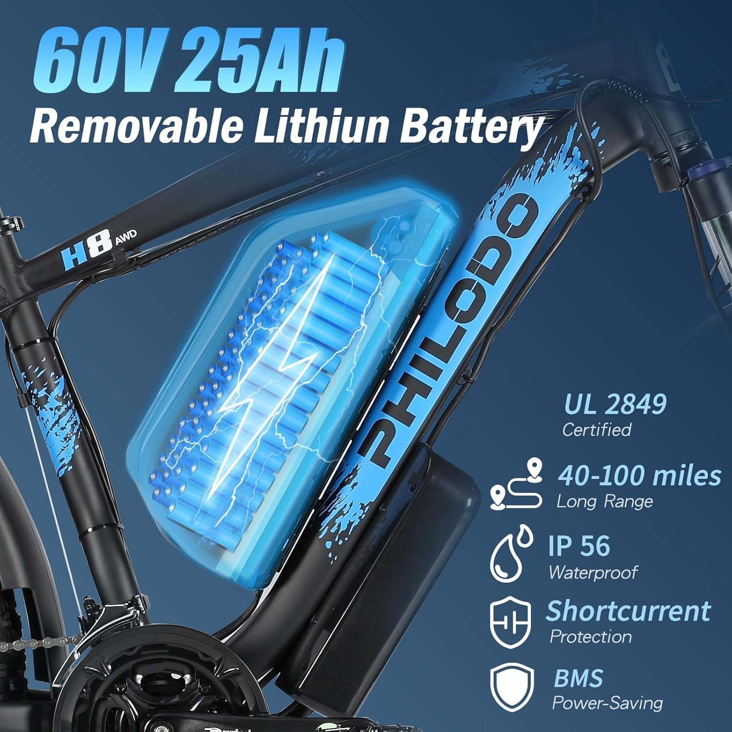 PHILODO H7 Fat Tire Electric Bike 1000w, Adult Electric Bicycles