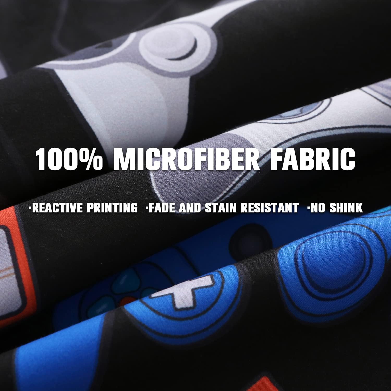 JQinHome Full Gamer Comforter Set for Boys,6 Piece Bed in A Bag 3D Video Game Bedding -All Season Soft Microfiber Down Alternative Comforter Gamer Bedding Sets for Kids(Gamepad Collection) - Image 8